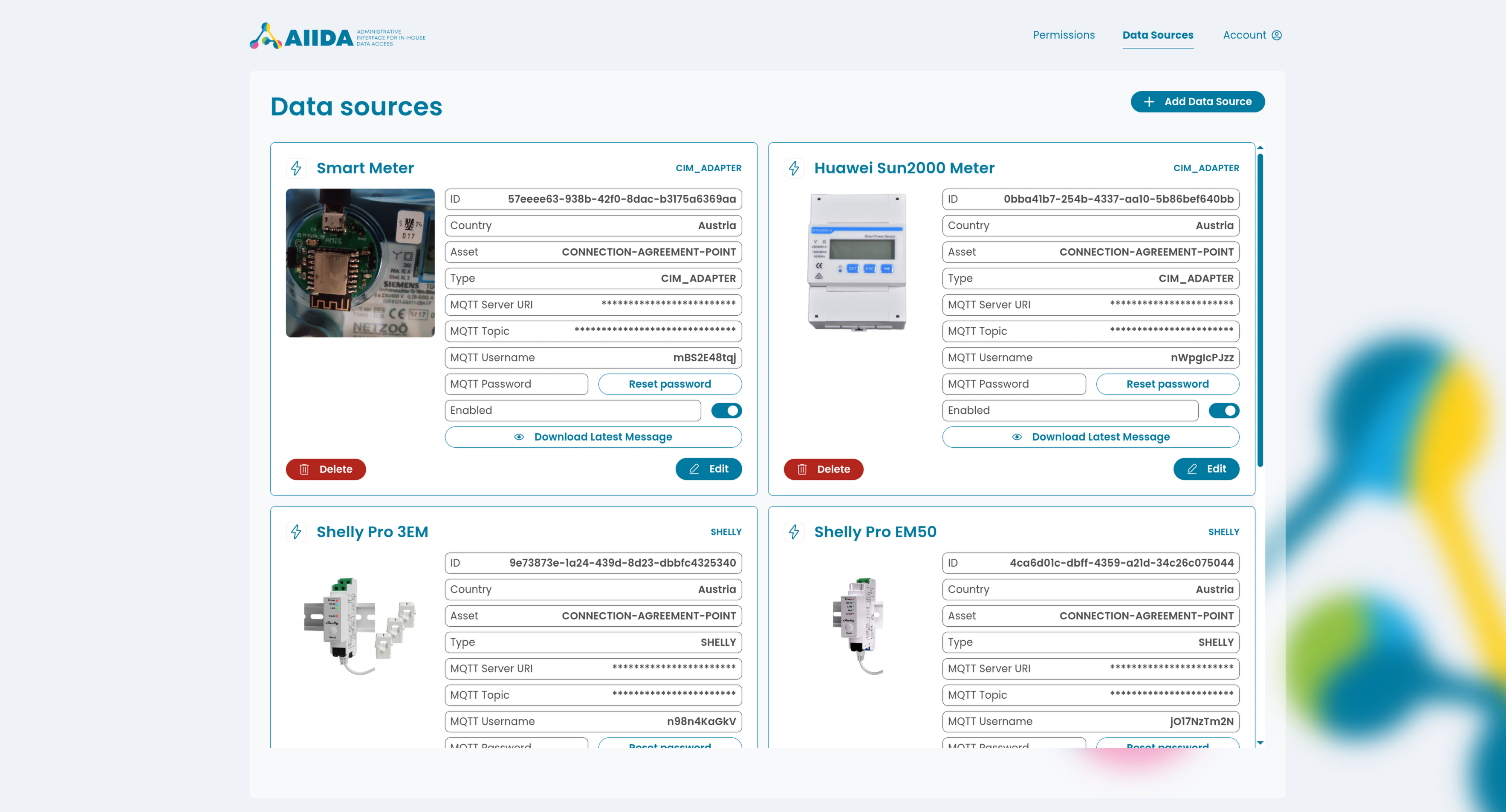 showcase of datasources page