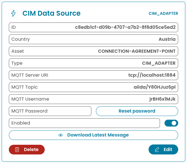 CIM Data Source in AIIDA UI